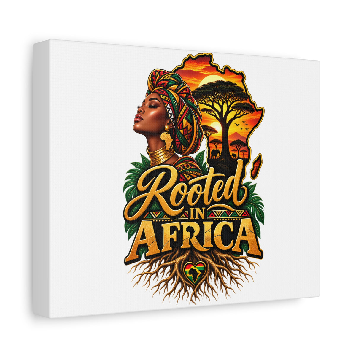 Rooted in Africa Matte Canvas Wall Art — Afrocentric Stretched Canvas