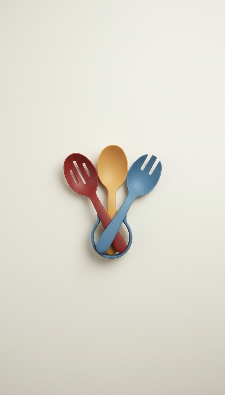 Compact Serving Utensil Trio in City Blue