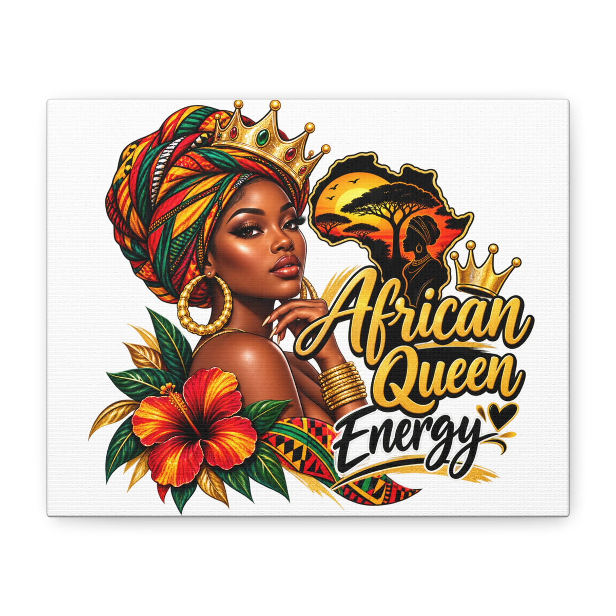 African Queen Energy Matte Canvas Wall Art
