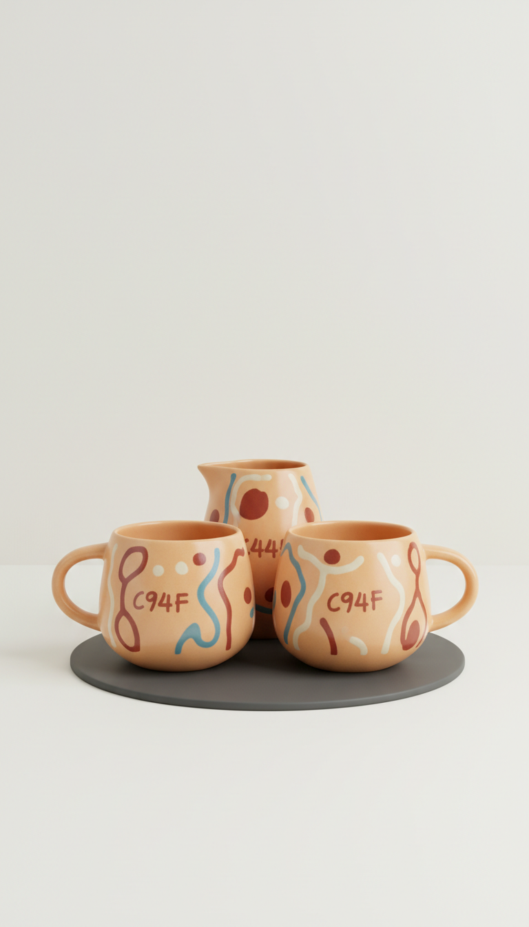 Ceramic Apricot Mug Set